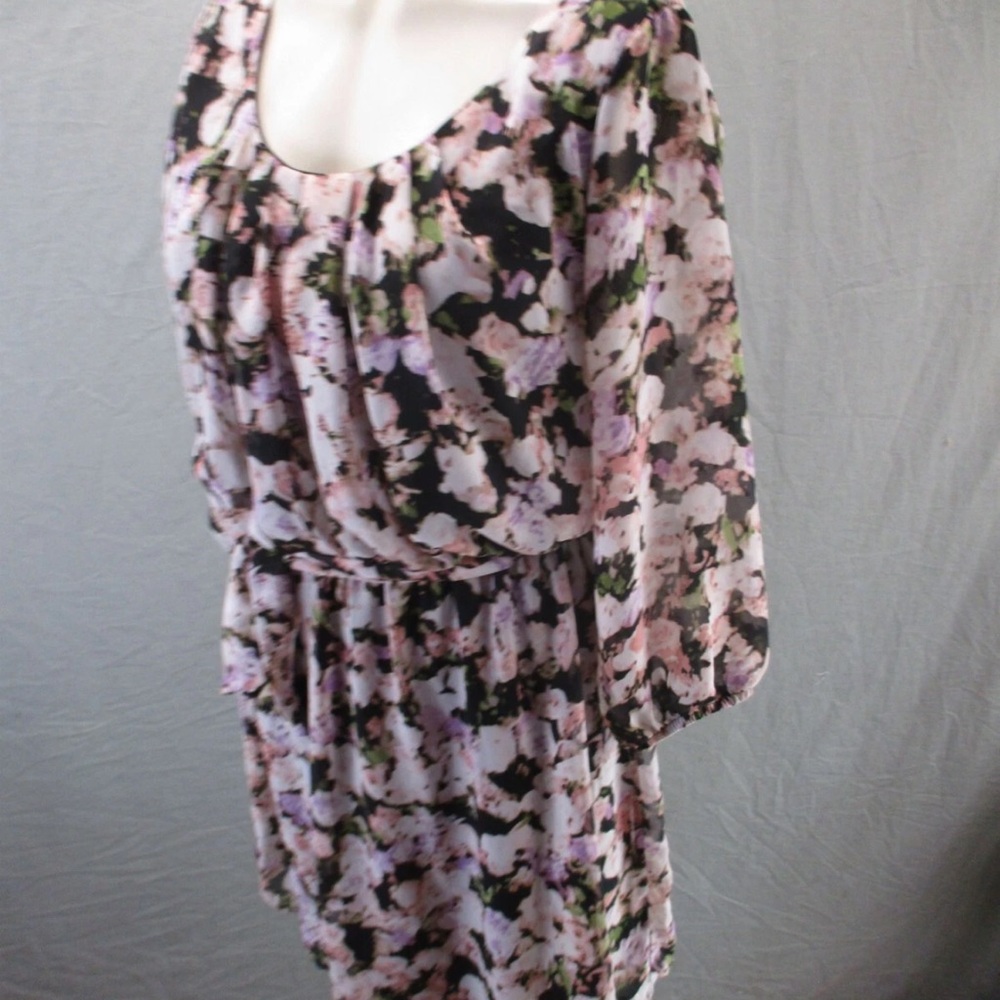 Lily Rose Floral Midi Dress - Black and Pink